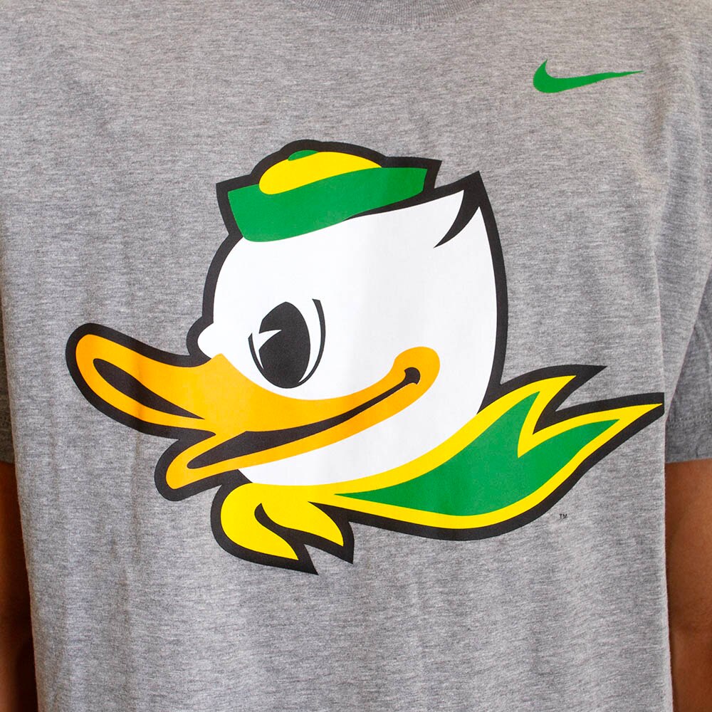 Fighting Duck, Nike, Grey, Crew Neck, Cotton Blend, Men, Unisex, 155gsm, Jersey-style fabric, T-Shirt, 840344